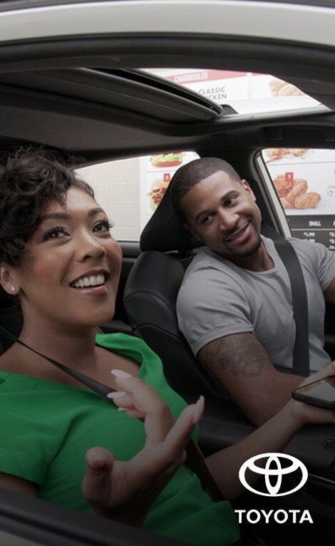  Toyota: Love The&nbsp;Journey  Next in our Toyota “Love The Journey” branded content series was the online spots, "Radio Hog" and "Drive-Thru". The original content featured social media influencers "The Ellises", garnered millions of views, and com